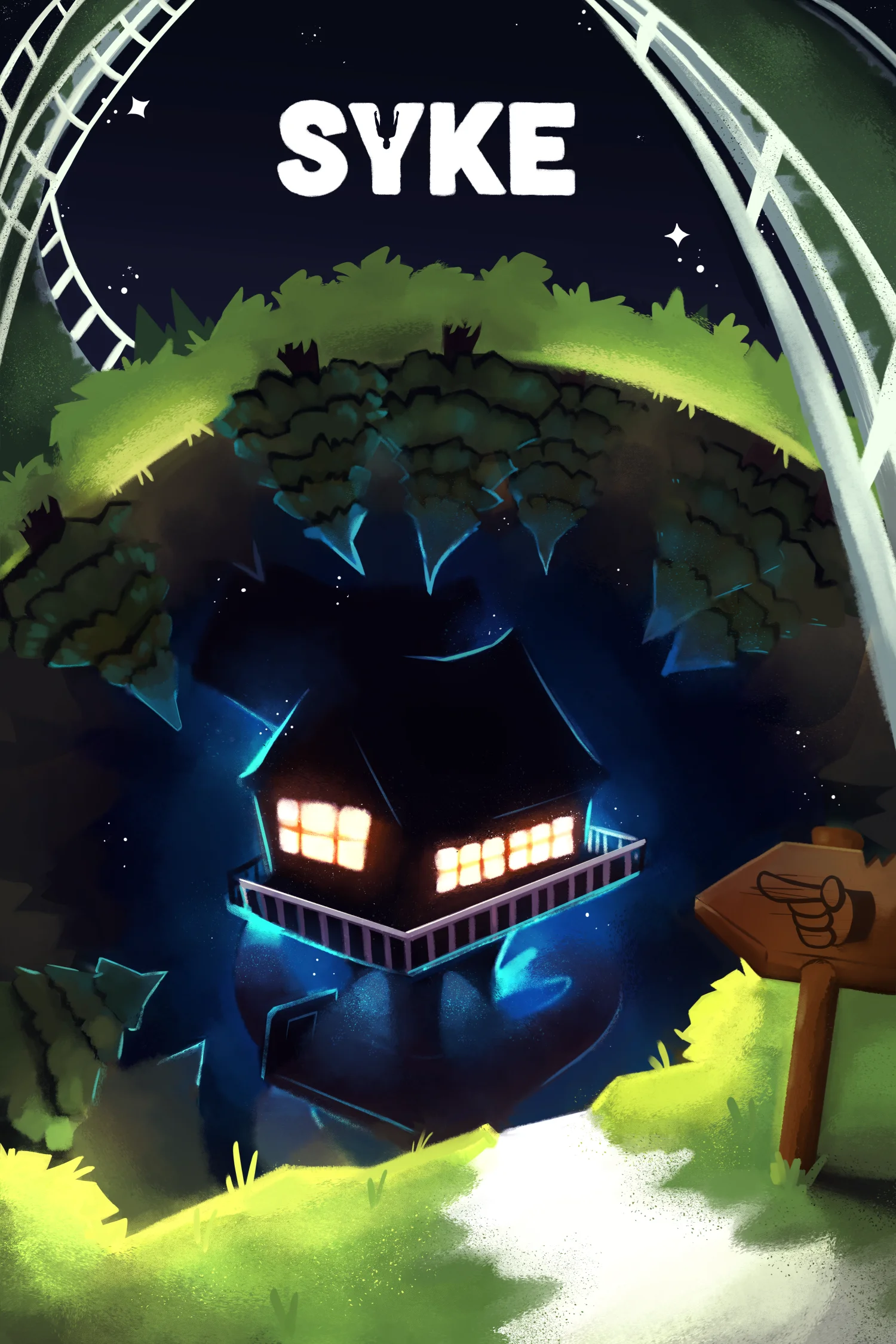 Official game box art for 'Syke', a Euclidean platformer published to Steam - Ray Parker