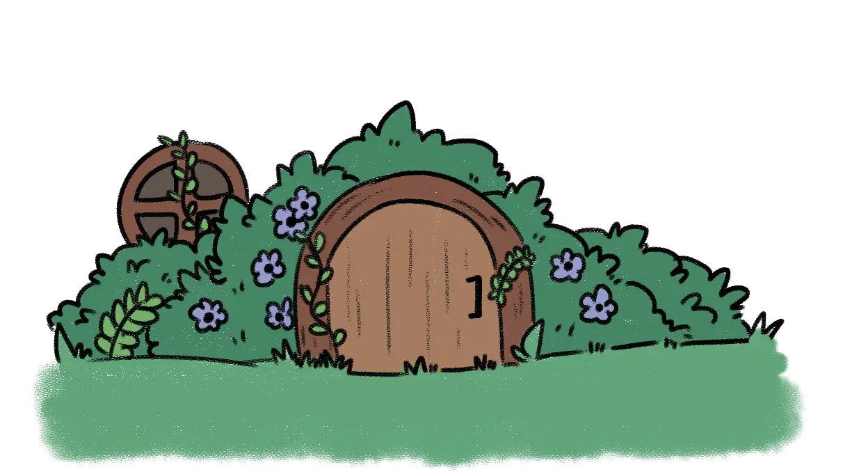 Cottage door illustration